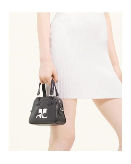 Courreges Black Courrèges Logo Patch Zip-Up Bowling Bag
