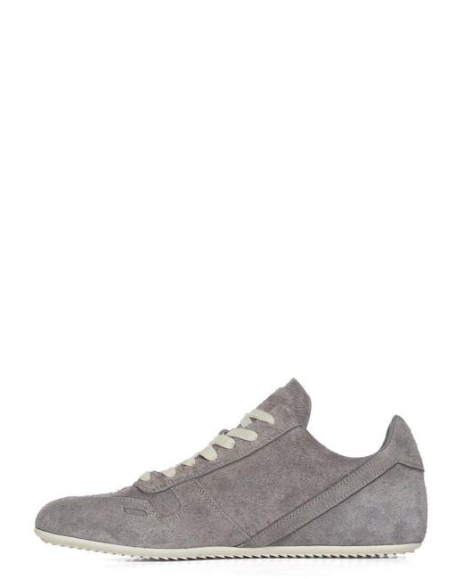Rick Owens Gray Minimal Thick-Soled Low-Top Sneakers for men