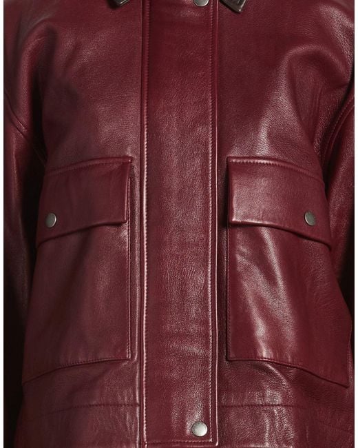 Rag & Bone Red Color-Blocked Leather Jacket