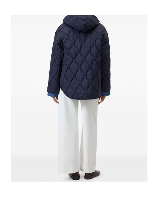 Closed Blue Quilted Oversized Jacket