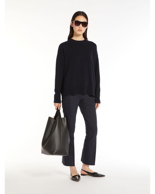 Max Mara Blue 'S High Waist Straight Leg Pants