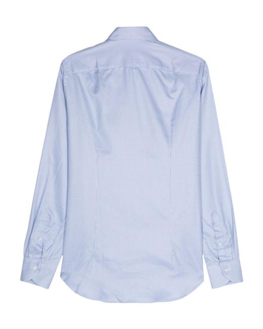 Canali Blue Long-Sleeved Shirt for men