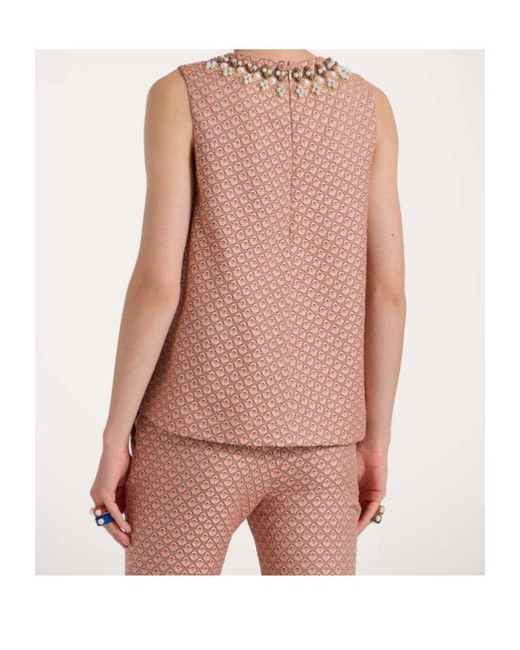 LaDoubleJ Pink La Scala Embroidered Top