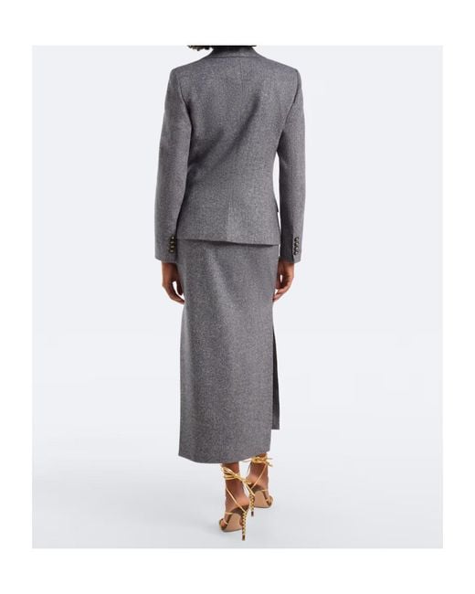 Etro Gray Wool And Silk-Blend Maxi Skirt