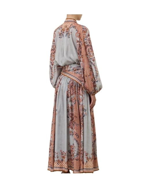 Zimmermann Multicolor Aster Tie Neck Blouse