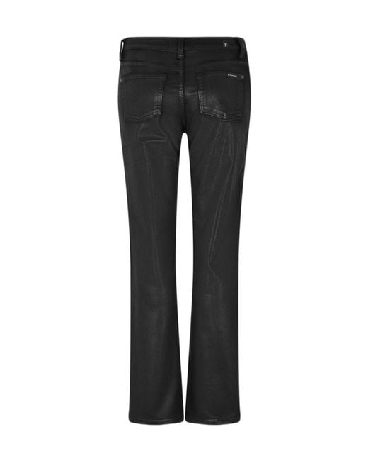 7 For All Mankind Black Calie Straight Leg Jeans