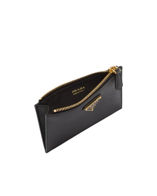 Prada Black Saffiano Zipped Cardholder