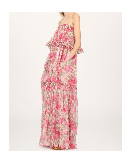 Chloé Pink Thin-Strap Long Dress