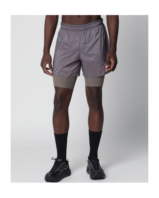 Satisfy Gray Layered Performance Shorts for men