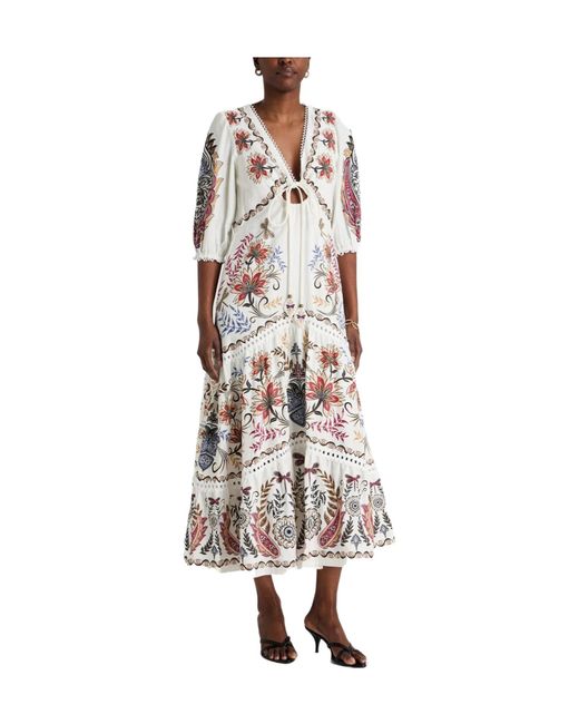 Farm Rio White Long Dresses