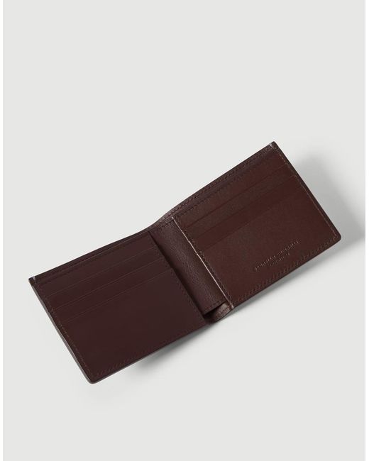 Brunello Cucinelli Purple Brushed Leather Wallet for men