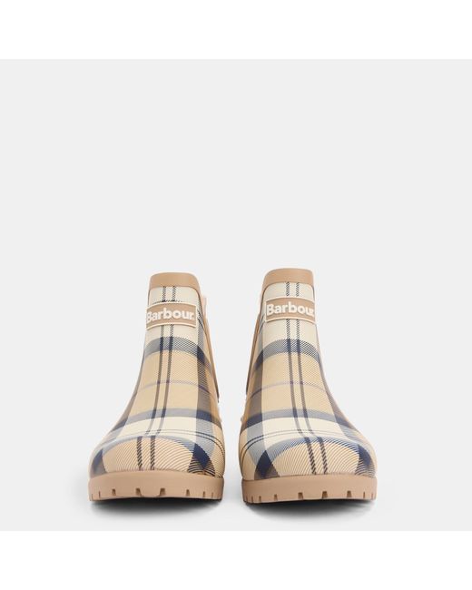 Barbour Natural Logo Plaid Ankle Boots