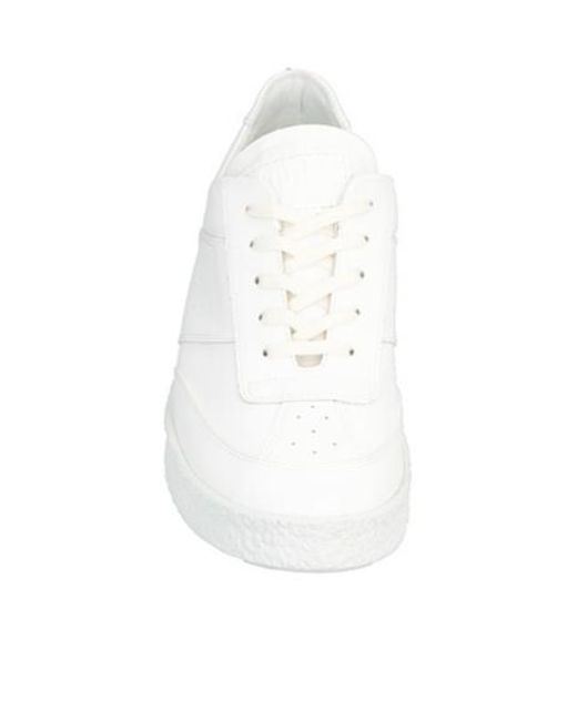 MM6 by Maison Margiela White Simple Low-Top Leather Shoes
