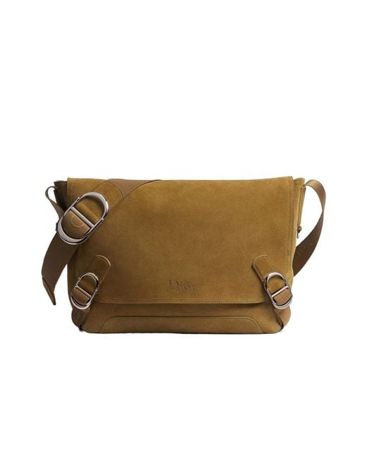 Dior Brown Medium Jett Messenger Bag With Flap for men