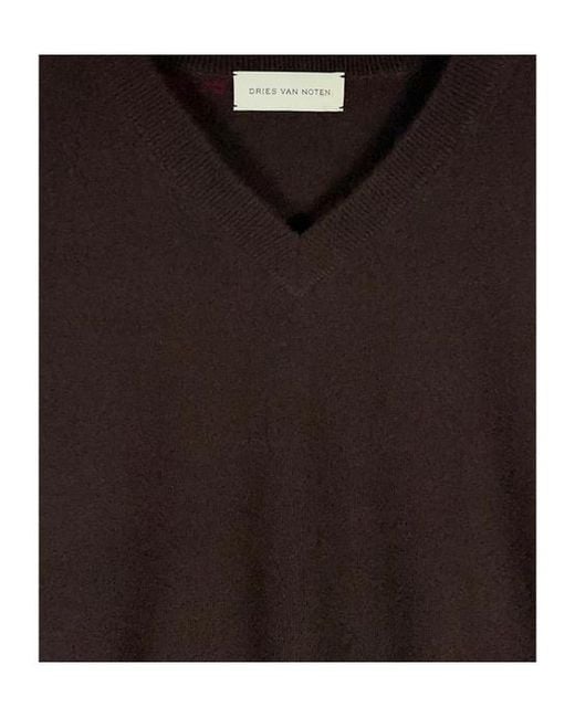 Dries Van Noten Brown Long-Sleeved Sweater for men