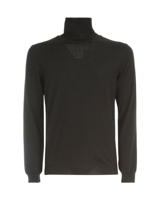 Zanone Black High-Necked Sweater for men