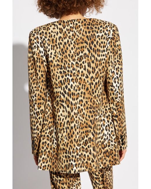 Moschino Metallic Leopard Print Blazer
