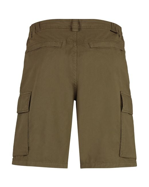 Woolrich Green Button Detailed Cargo Shorts for men