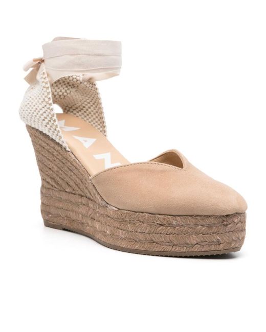 Manebí Gray Manebí Hamptons Lace-Up Wedge Espadrilles