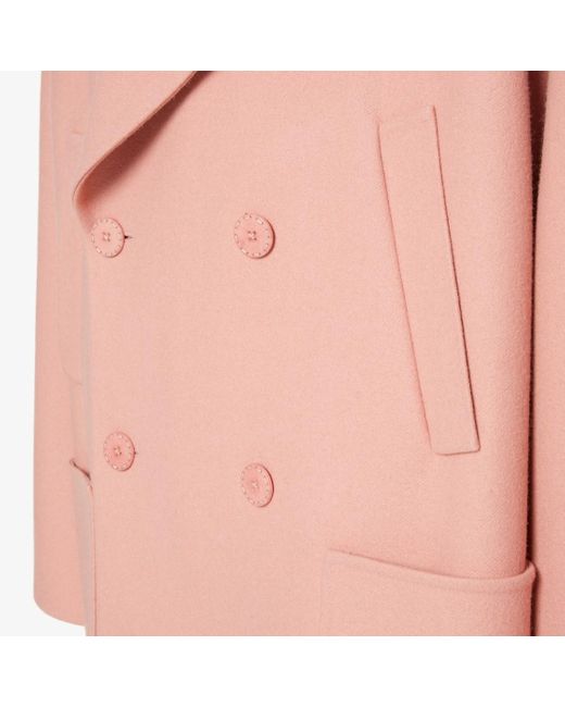 Fendi Pink Double Breasted Pea Coat for men