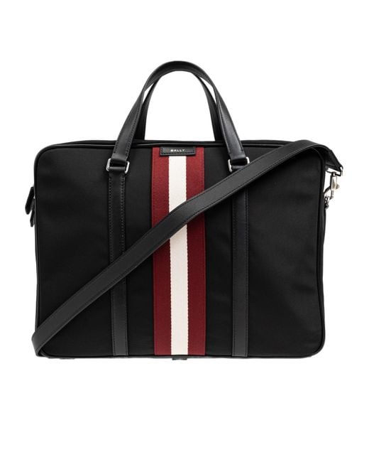 Bally Black Logo Briefcase for men