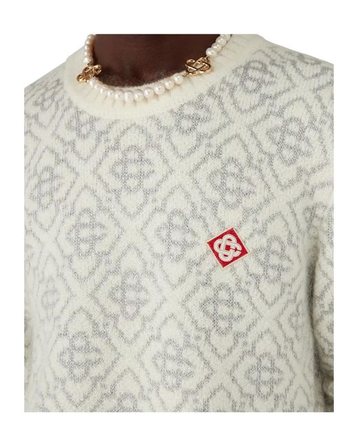 Casablanca White Logo Color-Block Sweater for men
