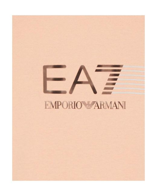 EA7 Pink Line Logo Shoulder Collar T-Shirt for men