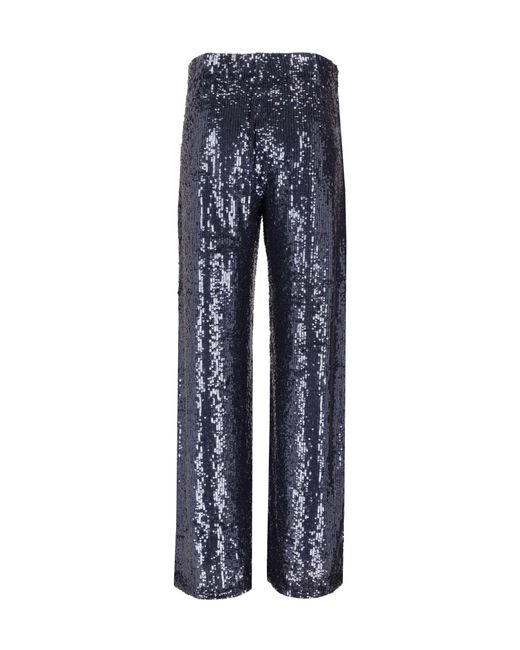 P.A.R.O.S.H. Blue Sequin-Embellished Trousers
