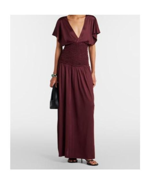AYA MUSE Purple Anara Ruched Maxi Dress