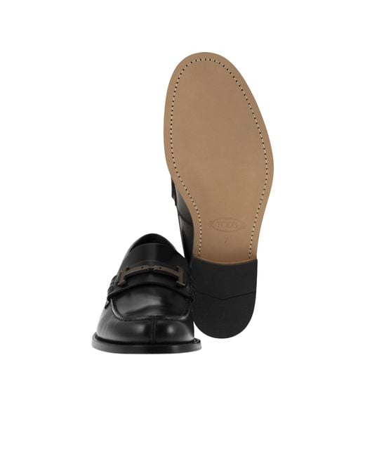 Tod's Black Double T Slip-On Loafers for men