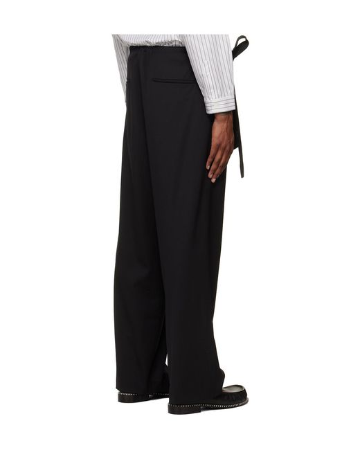 Kiko Kostadinov Black Drawstring Wide-Leg Trousers for men