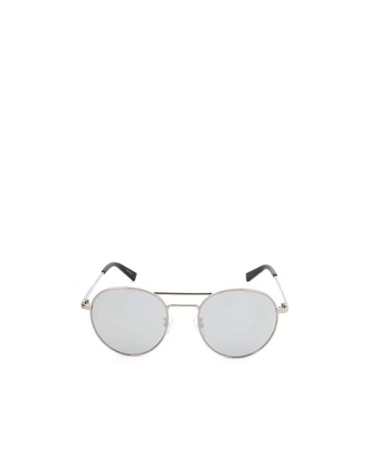 Zegna White Aviator Frame Sunglasses for men