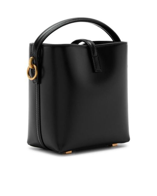 Saint Laurent Black Le 37 Mini Leather Bucket Bag