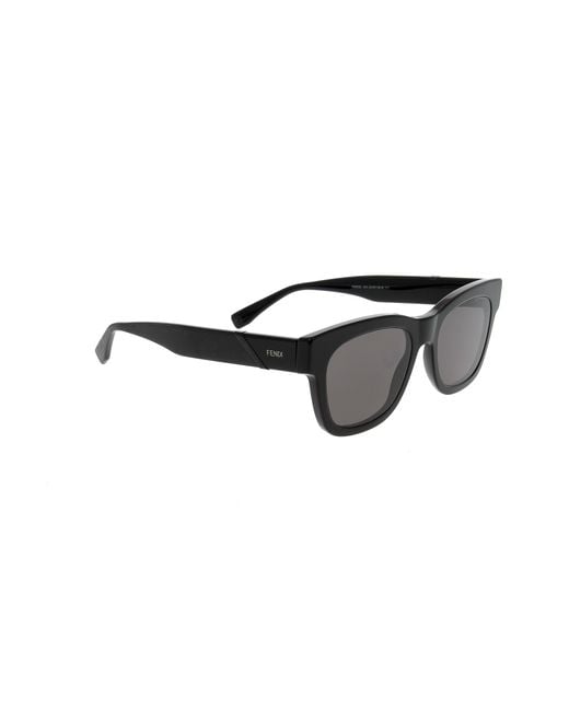 Fendi Black Eyewear Square Frame Sunglasses for men