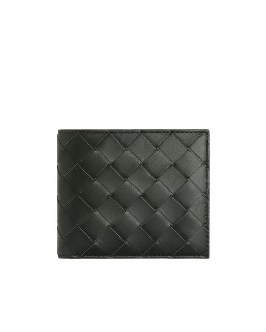Bottega Veneta Green Intrecciato Bi-Fold Wallet With Coin Purse for men