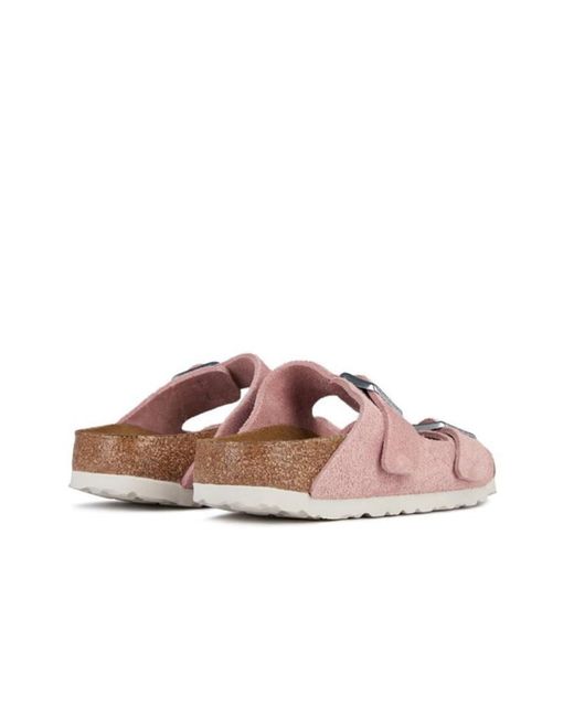 Birkenstock Pink Logo Slippers