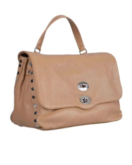 Zanellato Brown Postina Twist-Lock Medium Tote Bag