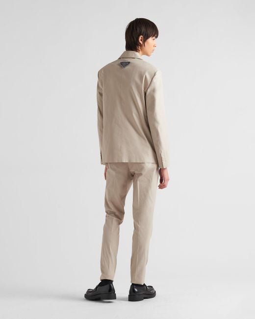 Prada Natural Single-Breasted Long-Sleeved Jacket for men