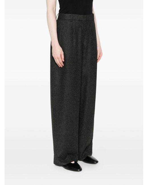 Totême  Black Totême Dart-Detailed Flannel Trousers