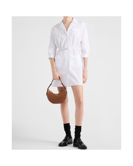 Prada White Belted Shirt Dress