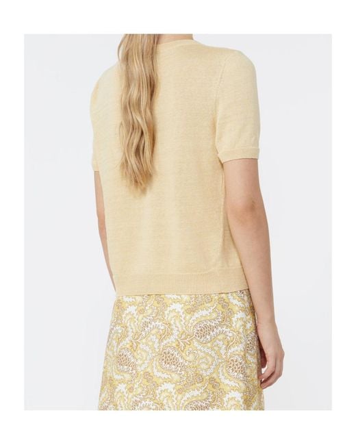 Weekend by Maxmara Natural Crew Neck Short-Sleeved Knit Sweater