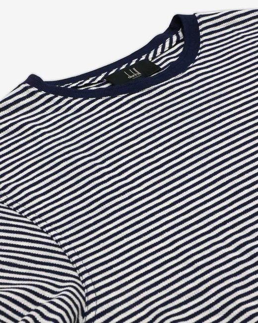 Dunhill Gray Round Neck Striped T-Shirt for men