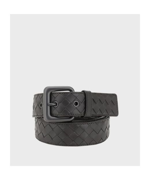 Bottega Veneta White Intrecciato Buckle Belt for men