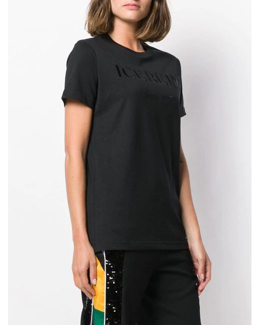 Iceberg Black Logo Embroidered T-Shirt
