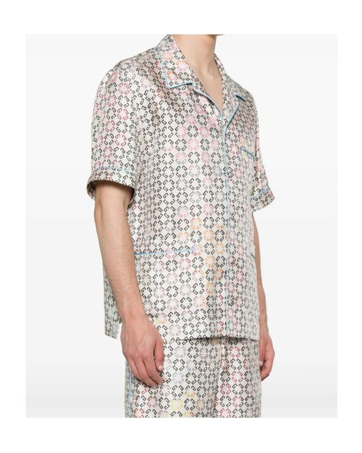 Givenchy White Monogram Short-Sleeved Shirt for men