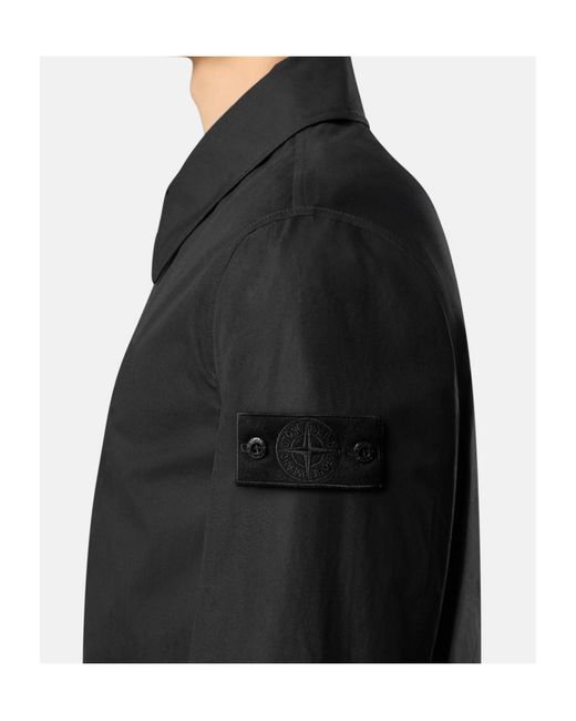 Stone Island Black Windproof And Breathable Pea Coat for men