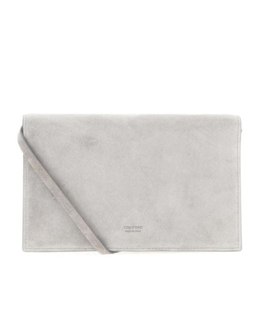 Tom Ford Gray Envelope Crossbody Bag