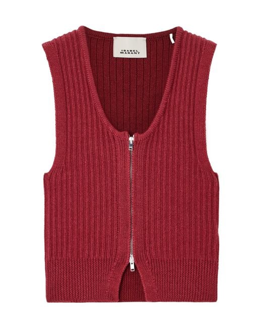 Isabel Marant Red Devima Vest