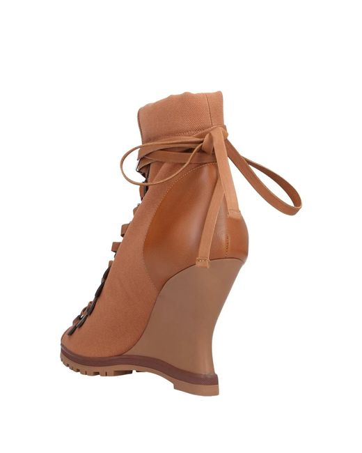 Chloé Brown Wedge Open Toe Ankle Boots