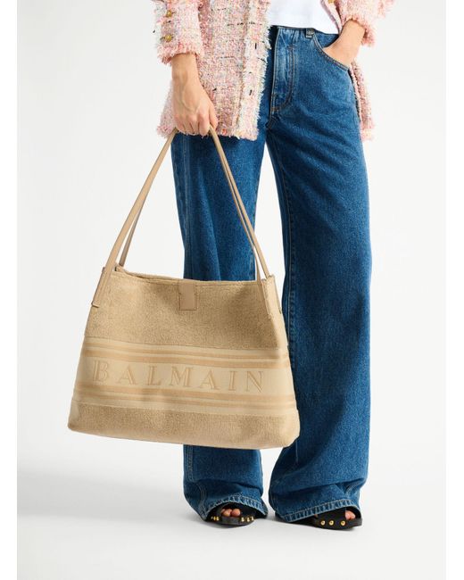 Balmain Natural Medium Release Tote Bag